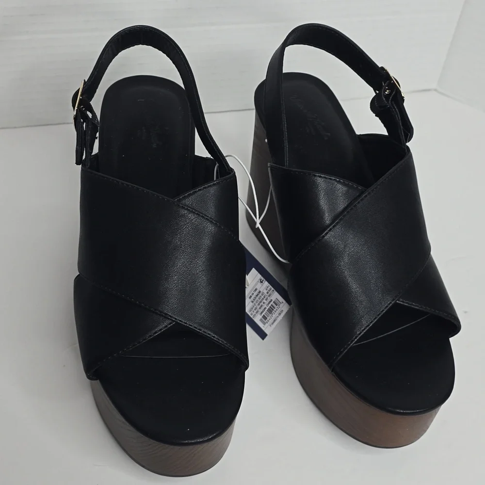 Women's Naomi Wood Wedge Heels With Memory Foam Insole 7.5 Universal Threads